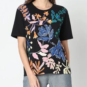 Vero Moda Black Top with Colorful Floral Design